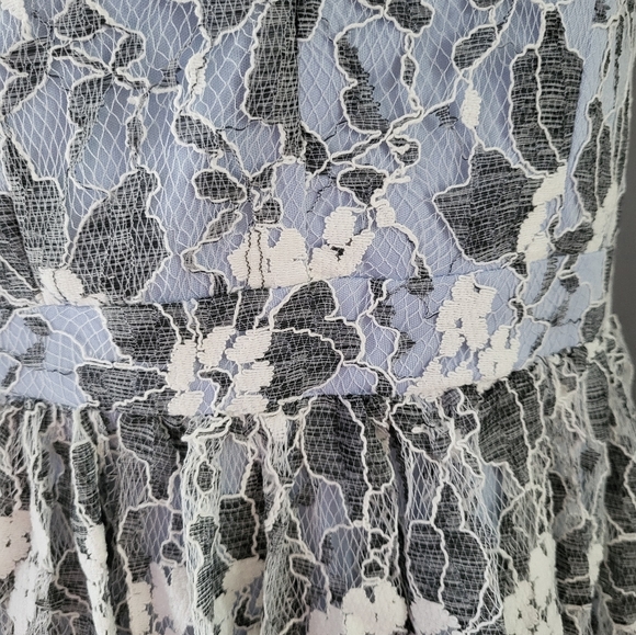 Midi Dress Floral Lace Gray Size L Party Sleeveless - Picture 5 of 5